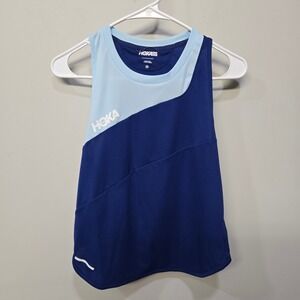 Hoka Glide Tank Top Women‎ Medium Blue Slim Fit Lightweight Runner Sweat-Wicking
